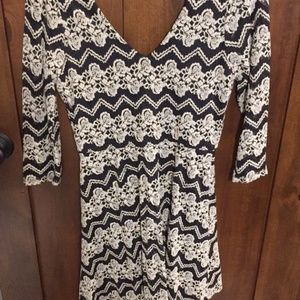 Black/Cream Lace Dress